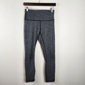 Lululemon Wunder Under Leggings women 6 herringbone gray black